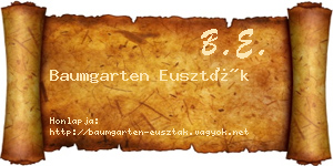 Baumgarten Euszták névjegykártya